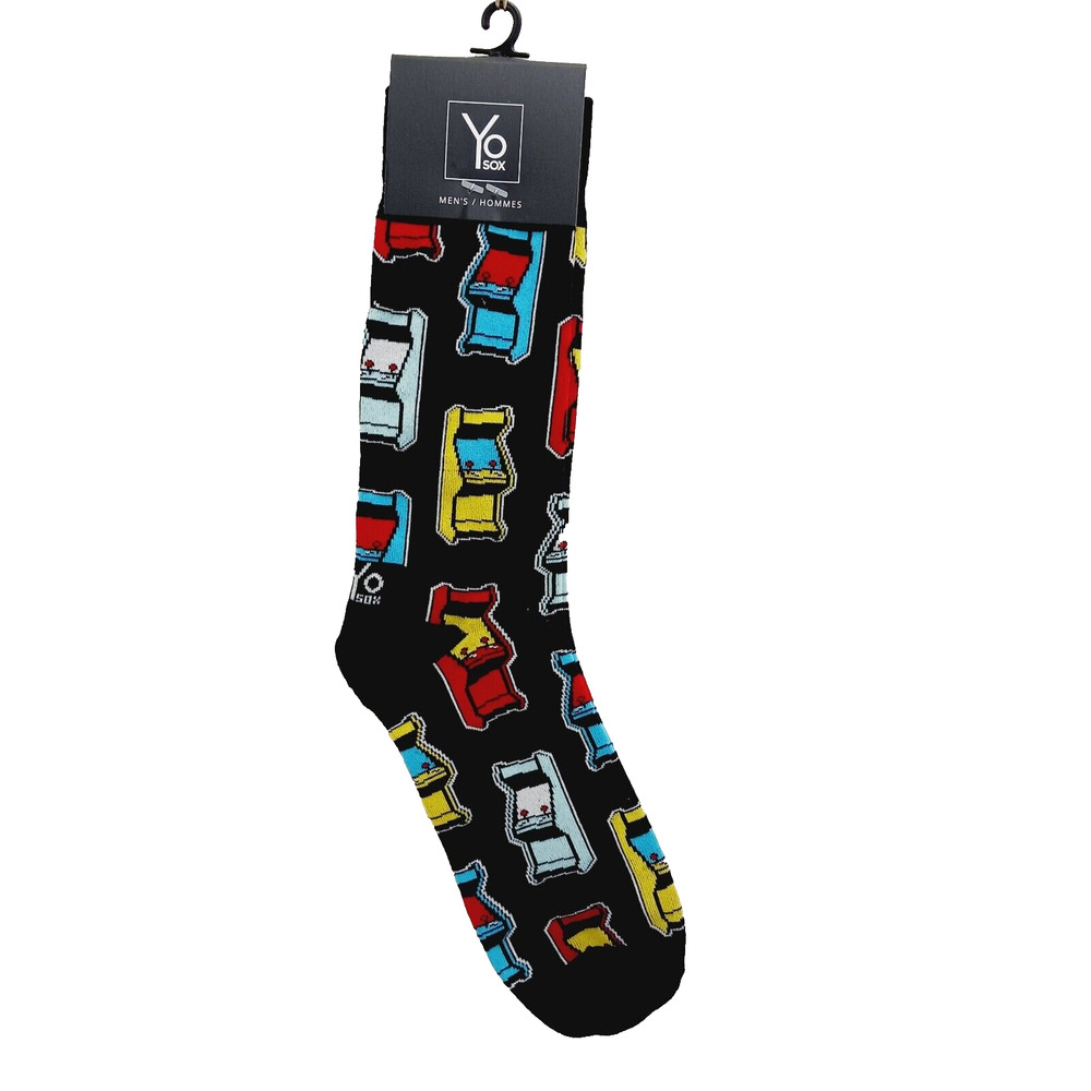 Yo Sox Socks Crew Men Women Video Arcade Game Play Joystick Standing NWT NEW